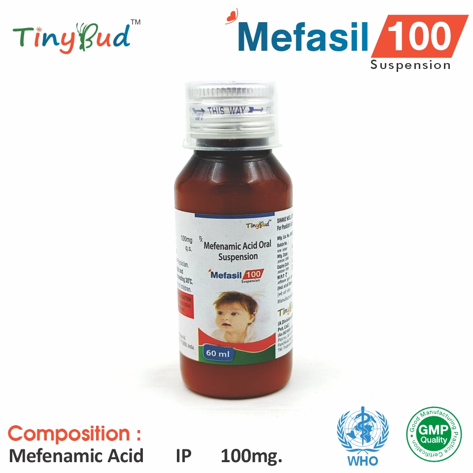 Mefenamic Acid (100mg/5ml) Suspension at the best price in PCD Pharma Franchise for Analgesic and Pain Relief.